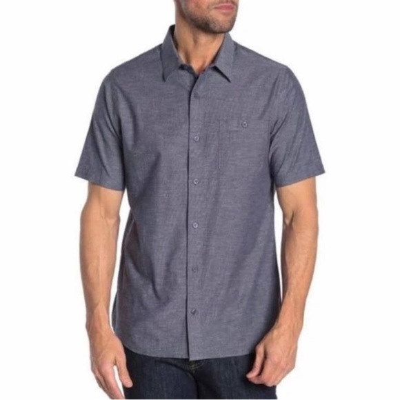 Travis Mathew Men’s Short Sleeve Button Down Shirt Blue Size XXL Casual Shirt - Picture 1 of 7